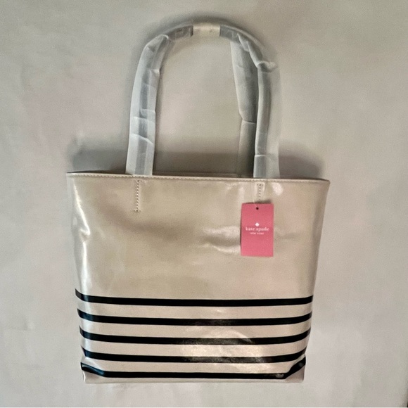 KATE SPADE NEW YORK Yours Truly Heart Stripe Hallie Medium Tote - Love L… - Picture 2 of 14